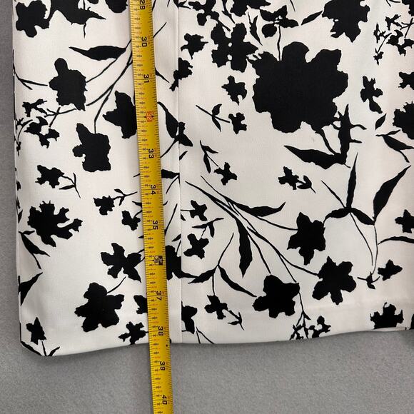 Kay Unger Satin Sheath Portrait Collar Party Cocktail Dress Sz 8 Black and White - Picture 12 of 13